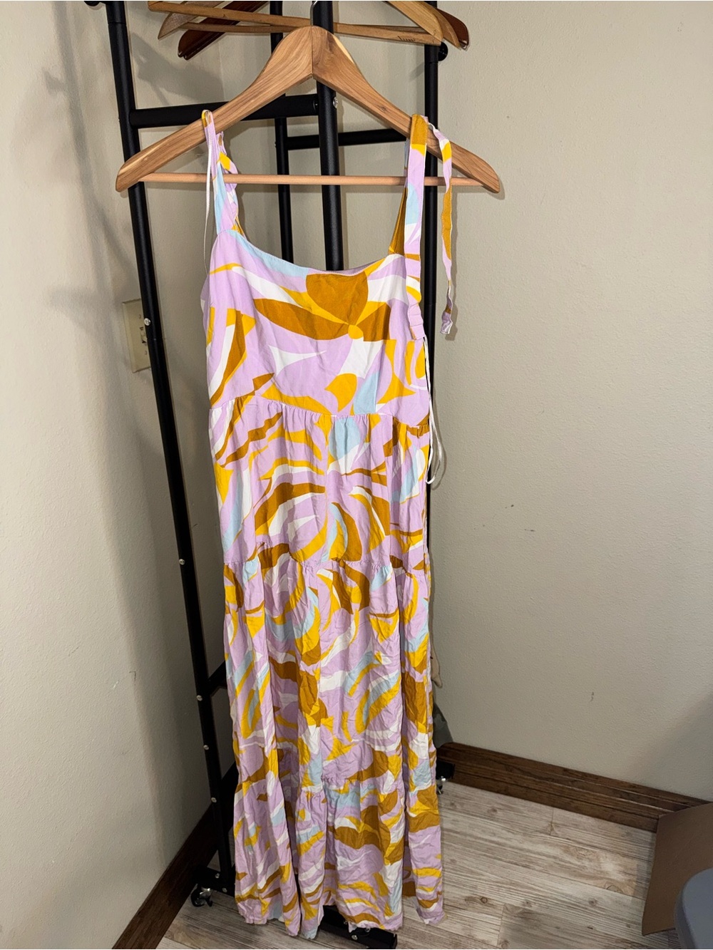 Sleeveless purple Printed Maxi Dress